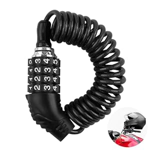 Fietsslot, kabelslot, helmslot, 150 cm kabelslot, cijferslot met 4-cijferige cijfercode, fietsslot, e-scooterslot voor fietsen, kinderwagens, skislot en motorhelmen