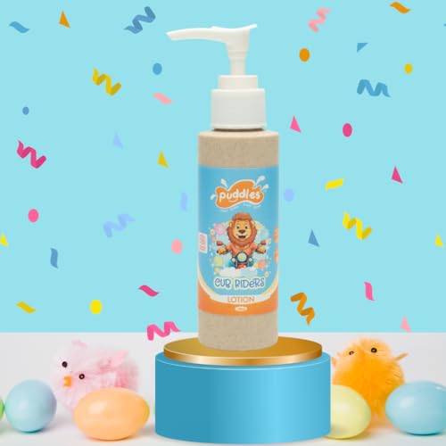 Puddles Organic Soothing Lotion For Kids (100 ml) | Cub Riders – Age 2-12 Years | Cosmos Organic Certified | Almond Oil, Kokum Butter & Natural Fruit Extracts | Happy Skin | Soften Dry Skin