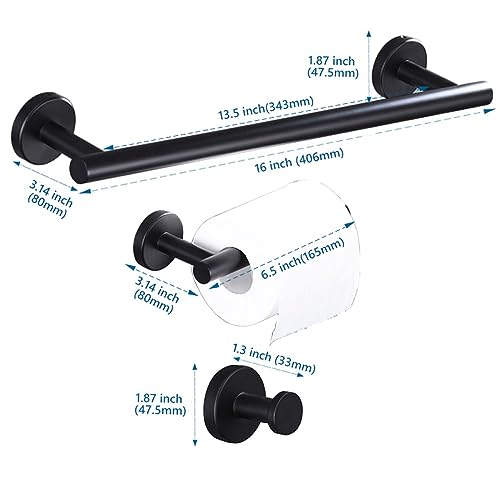 Fixation sans rouille avec cet ensemble de matériel de salle de bain noir SUS304