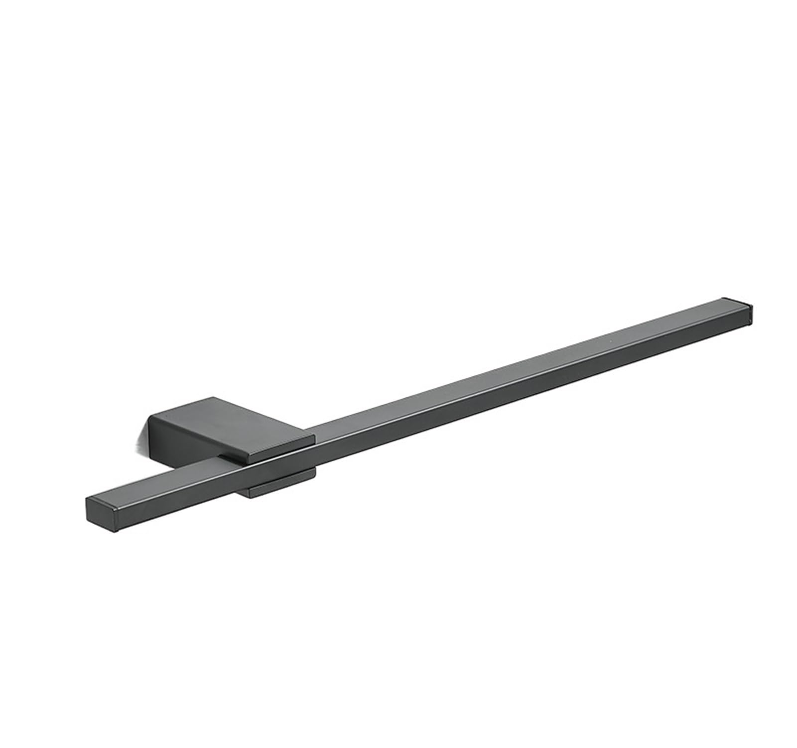 1pc Black Toilet Hanging Non Perforated Towel Rack Extendable Pole Stainless Steel(30cm Black)