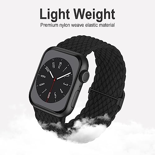 Image of Braided Solo Loop Compatible with Apple Watch Band 38mm 40mm 41mm 42mm 44mm 45mm 46mm 49mm Women Men, Adjustable Stretchy Bands Elastic Sport Strap for iWatch Series 11 10 9 8 7 6 5 4 3 2 SE Ultra 3 2