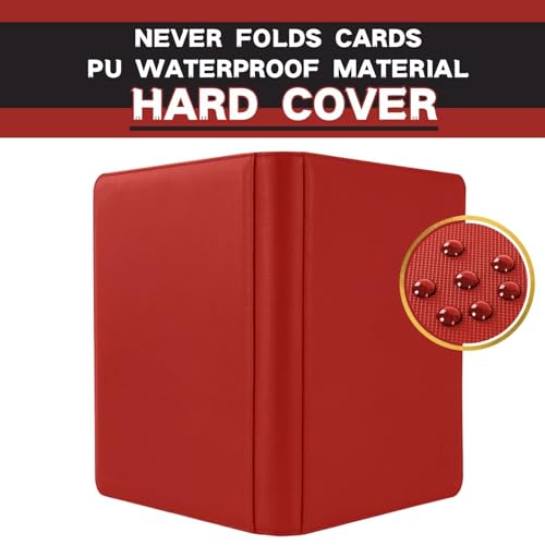 Image of 1000+ Pockets Trading Card Binder, 16-Pocket Card Ablum Compatible with MTG,Sports Cards & Other Standard Size Trading Cards (Red)