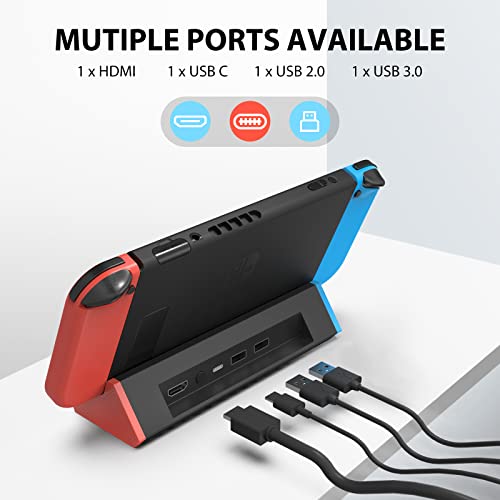 Siwiqu Tv Dock Station For Nintendo Switch/Switch Oled, Portable Tv Docking Station Replacement With 4K Hdmi Adapter/Type C Port/Usb Port For Official Nintendo Switch thumb #1