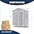 SELLERWE 6x3 FT Resin Storage Shed, Waterproof Outdoor Storage Shed with Floor, Window, Double Lockable Doors & 2 Vents, Tool Shed for Garden Patio, Backyard, Grey