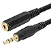 Cmple - Headphone Extension Cable 6 Inches 3.5mm AUX Extension Cord Male to Female Stereo Audio Adapter Cable, 1/8 TRS Aux Extender Cable - Black