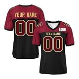 Personnalisable Maillot de Foot   T Shirt Personnalisé col Rond Personnalisable avec Nom Numéro Logo Imprimée Recto/Verso Lâche Chic Sport Maillot pour Match de Football,Noir,L