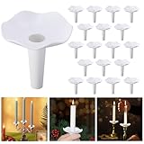 EBaokuup 60 Pcs Reusable Candle Drip Protectors,Detachable Plastic Candle Holders with Wax Catcher,Candle Bobeches for Church Vigil Christmas Eve Wedding Party Tapers Candlesticks