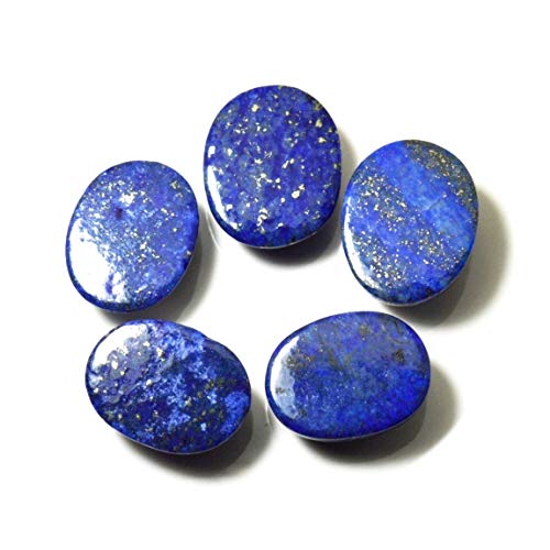 Gemsonclick 20X15 Mm 5 Pcs Real Lapis Lazuli Lot Oval Shape Loose Gemstone For Astrology Chakra Healing #TOP3