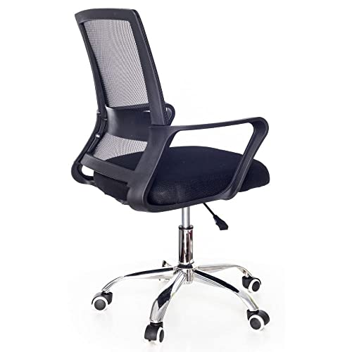 Cadeira de Escritório Secretária com Base Cromada com Rodinha Fortt Madri Preta - Csf05-p