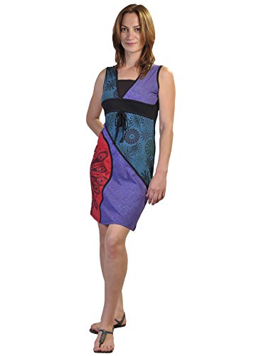 TATTOPANI Abito Senza Maniche Signore con Ricamo