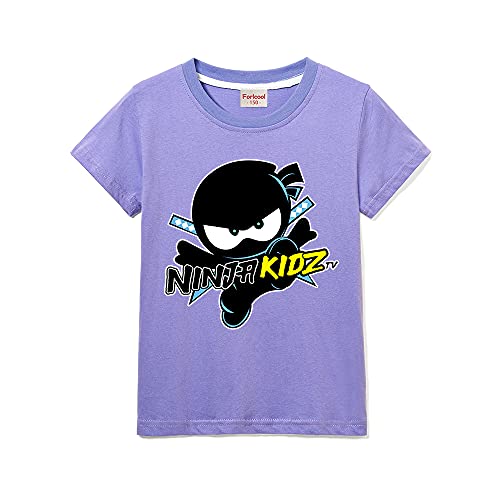 Image of Kids Casual Short Sleeve Boy's 100% Cotton Tee Girls T-Shirt (Purple,3-4 Years,3 Years,4 Years)