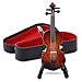HERCHR Wooden Miniature Violin, Miniature Cello with Stand Mini Musical Instrument Miniature Dollhouse Model for Home Decoration