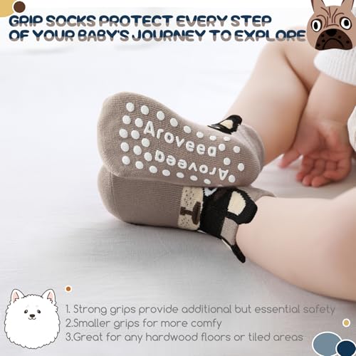 Baby Toddler Socks Grip Non Slip Boys Girls Cotton 12 Pack for Kids Ankle Cute Socks 6M-7Years3