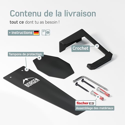 Support mural pour vélos gain de place avec coussinets - 3