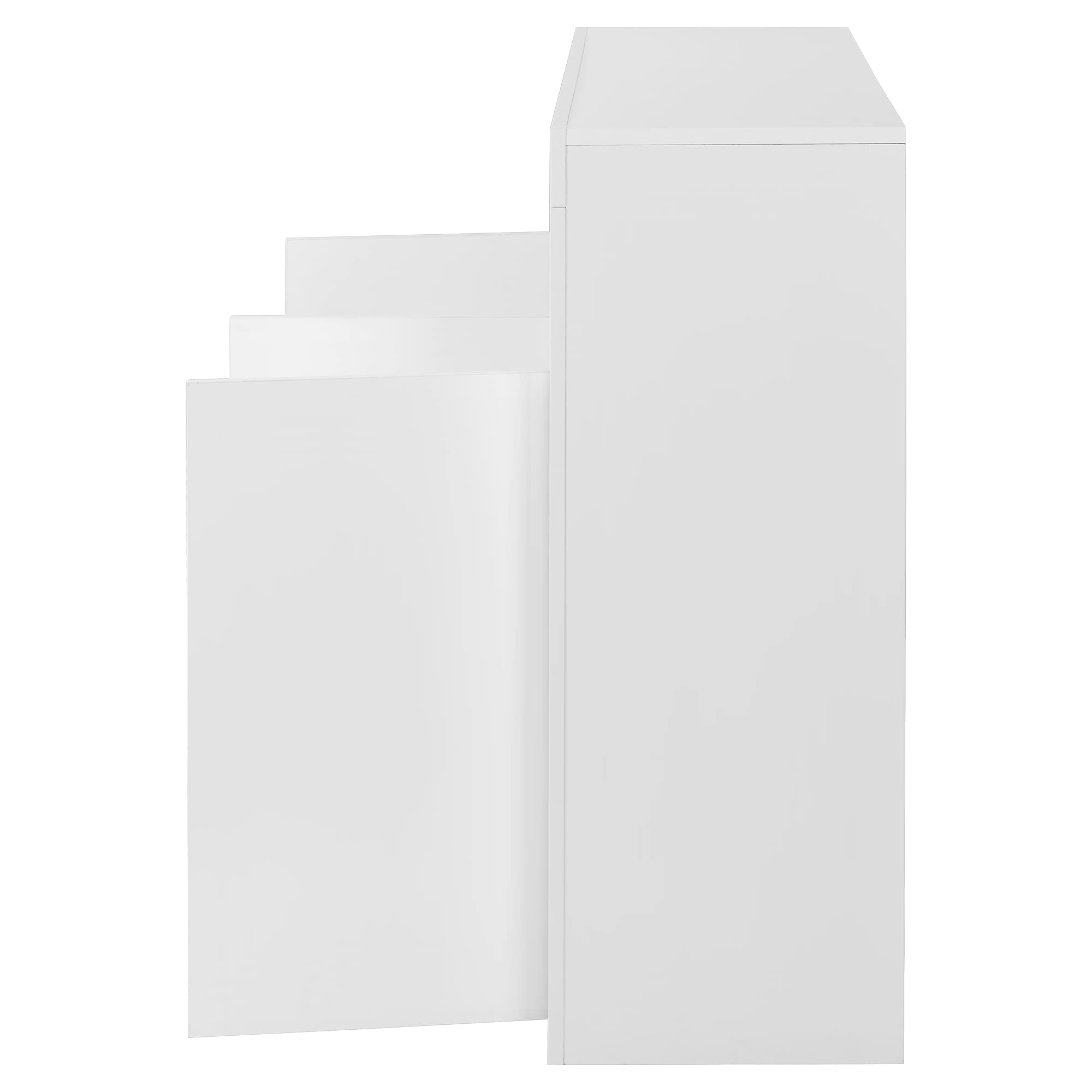 Vitrina de aparador blanco brillante con luces LED, moderna unidad de almacenamiento de madera de 3 puertas con mando a distancia para cocina, salón, comedor, pasillo