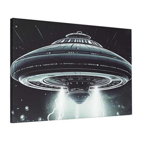 Toile HD vaisseau spatial extraterrestre pour remplacer un poster mural classique de salon