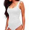 SUNRO-Womens-Scoop-Neck-Top-Bodysuit-Jumpsuit SUNRO Women's Scoop Neck Top Bodysuit Jumpsuit (White, Medium)