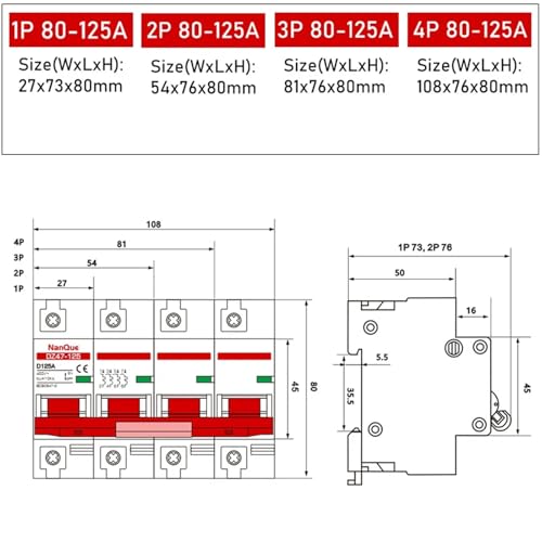 Interruptor magnético 2P 40A con aislamiento de alta densidad para MCB 3