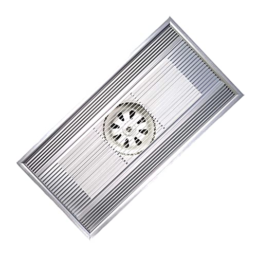 OLSKFUH Extractor De Aire De Techo Integrado, 30 X 60 Cm, De Alta Potencia, para Cocina, Baño, Rectangular, De Aleación De Aluminio, 60 W, Color Blanco,Silver-One Size