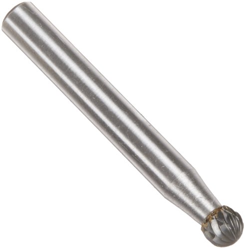 Image of Drill America SD-1 Carbide Burr /Rotary File Ball-End Double Cut for Die Grinder 1 /4 inch Dia. x 7 /32 inch Cut Length with 1 /4 inch Shank and 2 inch Overall Length, DUL Series