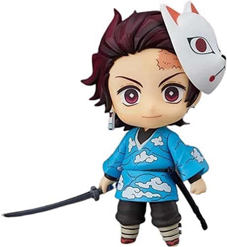SUWOW Q Version Changeable Face Figure Anime Action Figures Collectible Toy for Demon Slayer Figure(Kamado tanjiro-2)