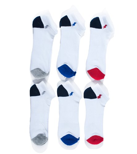Polo 6 Pack Peds Socks White 02