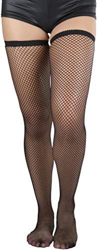 Image of ToBeInStyle Womens Standard Every-day Fishnet Thigh High Stockings