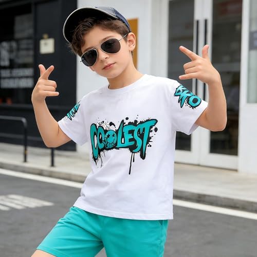 Image of Yoxindax Boys Clothes 2-Piece Casual Street Style Turn-Down Collar Half Zip Kids 4-12 Years Teen Boys Summer Outfits