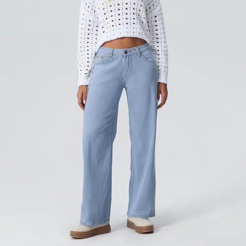 Women Y2k Low Rise Baggy Jeans Loose Fit Boyfriend Straight Wide Leg Jeans Trendy Stretch Long Denim Pants2
