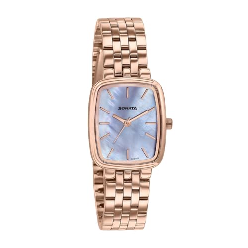 Image of Sonata Festive 2.0 Quartz Analog with Mother of Pearl Dial Rose Gold Sheet Metal Strap Watch for Women - 87108WM01