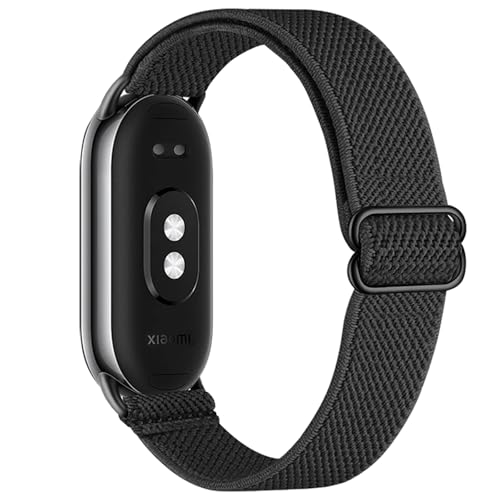 Msksjer Nylon Armband kompatibel mit Xiaomi Smart Band 10/9/Mi Band 8 für Damen Herren, Verstellbares Solo Loop Weiches Elastisch Stoff Sport Armbänder für Mi Band 10/9/8
