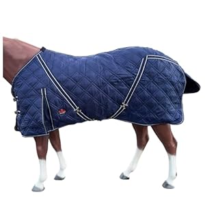 HILASON Western Horse Stable Blanket Quilted | Horse Blanket | Horse Blankets for Winter | Water Resistant Stable Blankets for Horses | Blankets for Horses | Blue | 72 Inches