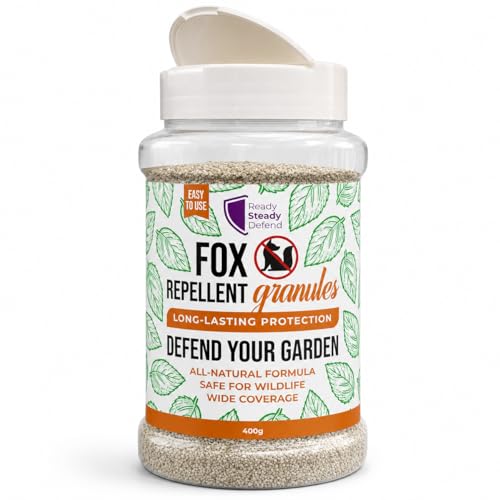 Fox Repellent Granules for Outdoor Areas 400g Garlic Formula to Disrupt Fox Scent Marking Helps Discourage Visits Covers Up to 200m Easy Garden Use