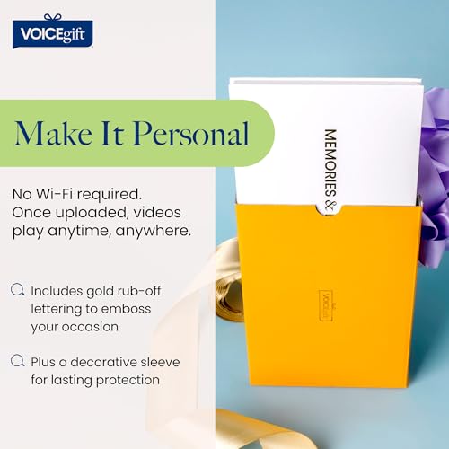 VoiceGift Video Book 7" HD IPS Screen Wedding Video Book Digital & Video Album Book with Sound, 8GB Storage, USB Rechargeable Keepsake for Special Gifts & Memorials