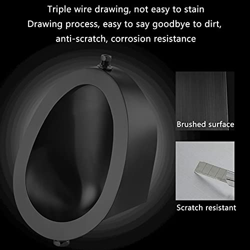 OTQEFTN Household Items Men's Urinal Trough Commercial Washout Urinal, Intelligent Touchless Stainless Steel Urinal Black, Bathroom Wall Mounted Urinal Toilet Accessory for Home