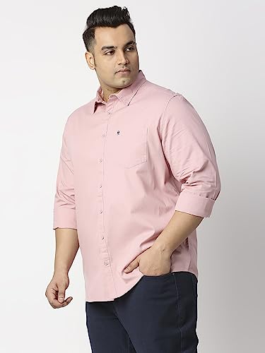 Image of Thomas Scott Men's Plus Size Cotton Casual Shirt | Regular Fit | Long Sleeves | Spread Collar | Solid | Soft & Breathable | Everyday Comfort Shirt for Men