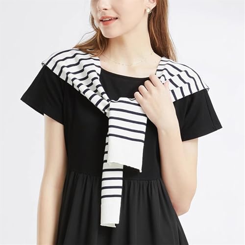 Women Sweater Shawl Wraps Y2K Knitted Tie Up Knotted Shoulder Cape Casual Travel Scarf Tops Trendy Preppy Streetwear3