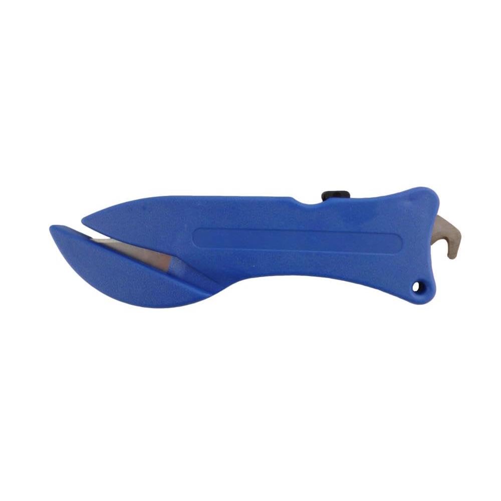 Gifts Direct 2 U Blue Fish 3000 Enclosed Blade Safety Box Cutter With Manual Retract Hook Blade