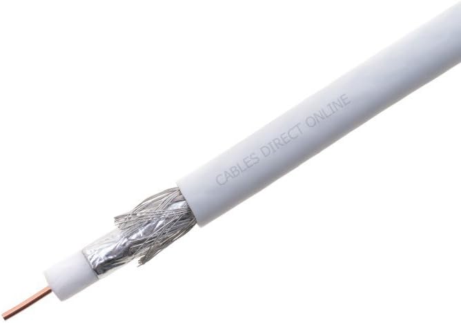 🔥 Crаzу Dеаlѕ RG6 500ft Dual Shield Coaxial Cable, 18 AWG Copper Clad Steel Conductor, Foam PE Core, 60% aluminum braid, PVC Jacket, Reel in Box (500FT, White)