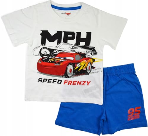 eplusm Jungen Schlafanzüge mit Motiv Cars Kurze Ärmel Baumwolle Cartoon Pyjama Set Frühling Sommer Kinder Bekleidung (DE/NL/SE/PL, Numerisch, 128,...
