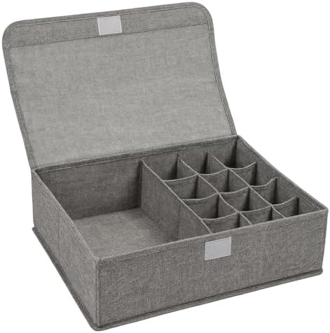 Organizador de Gaveta Dobrável com Divisórias em Tecido de Linho ...