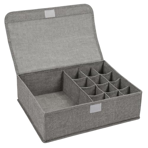 Organizador de Gaveta Dobrável com Divisórias em Tecido de Linho ...