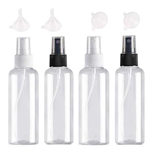 Preisvergleich Produktbild Bocotoer 100ml Sprühflasche Feinen Transparente Leer Nebel Parfümzerstäuber Sprühflasche Reise Plastik Packung mit 4