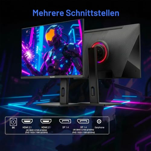 Gawfolk 27 Zoll 4K UHD 160Hz/ FHD 320Hz Gaming Monitor mit Lautsprecher – Ansicht 5