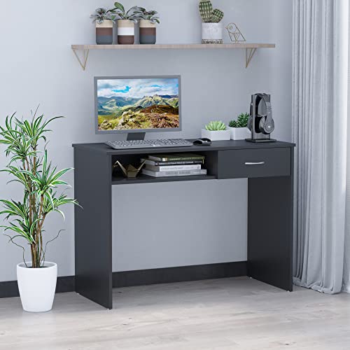 HOMCOM Schreibtisch mit Regal Schublade Computertisch Bürotisch Arbeitstisch großer Stauraum industrieller Stil E1… – Bild 3