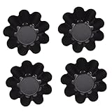 SECFOU Molde para Hornear Tartaletas 4 Piezas Acero al Carbono Reutilizable Rojo y Negro Tamaño Medio para Repostería Casera y Profesional