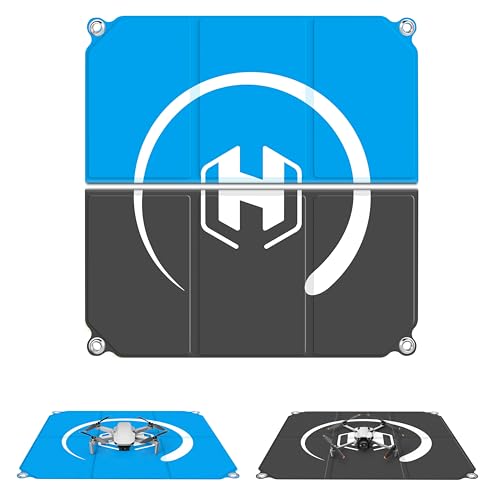 STARTRC PHOTO Drone Landing Pad Foldable 2x3 Fast-Fold, (22in/55cm) Double-Sided Waterproof Launch Pad, Weighted Helipad for DJI Mini 4 Pro/Mini 4k/Neo/Mini 3/5pro/Mini 2 se/Avata 2/Flip Drone Accessories, Blue-Gray