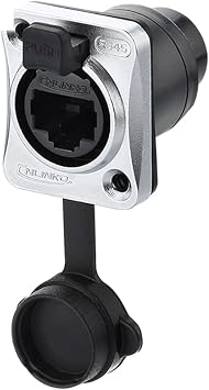 CNLINKO RJ45 Ethernet Industrial Connector, Panel Mount Receptacles Socket Jack, Outdoor Waterproof IP67, Fast Data