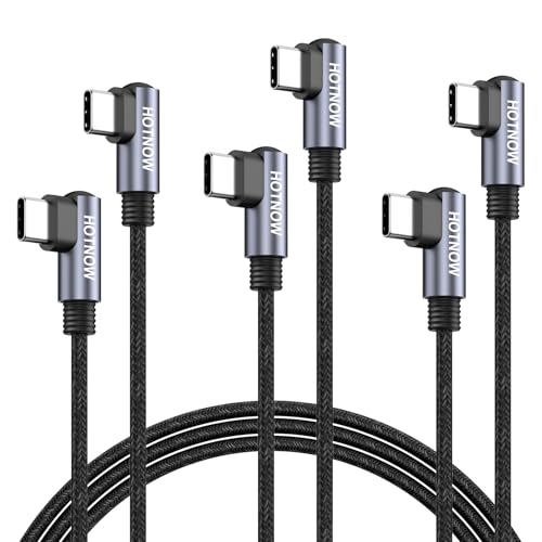 HOTNOW USB C to USB C Cable 3FT 3 Pack, Right Angle 90 Degree Type C to C PD 65W Fast Charging Cords, Compatible with iPhone 15/16,Power Bank and USB Type C Devices