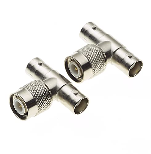 Keple T-Shape Adaptor, TNC Male to 2x BNC Jack Adaptor, Coaxial Cable Splitters for Coaxial Cables CCTV